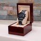 Customizable Engraved Black Chronograph Watch