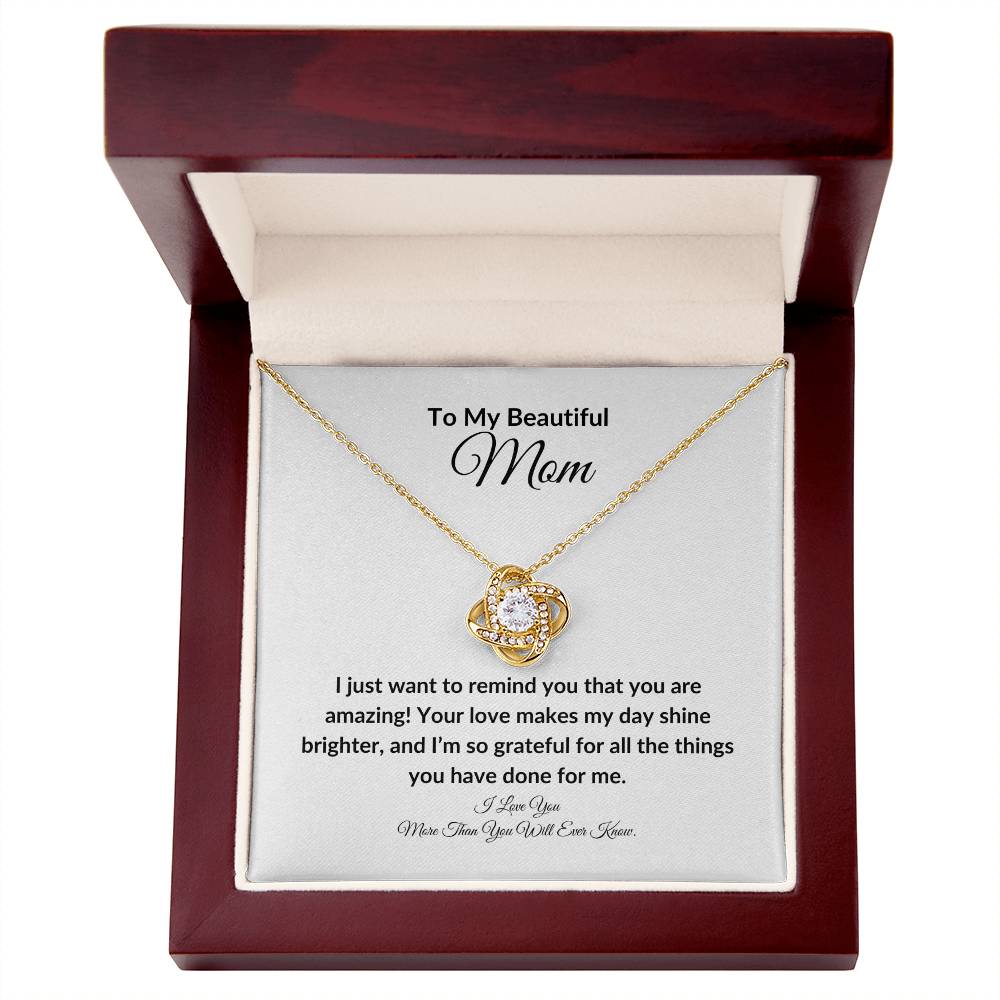 To My Beautiful Mom | Love Knot Necklace
