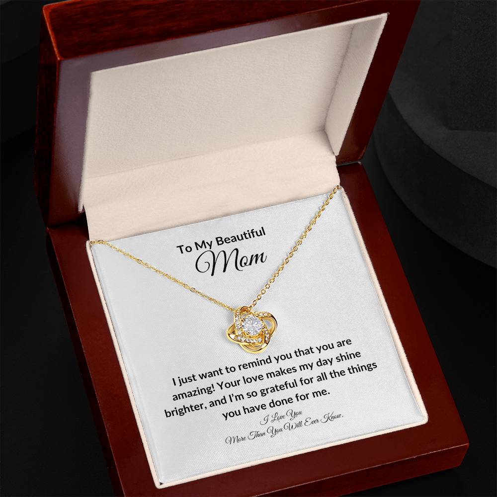 To My Beautiful Mom | Love Knot Necklace