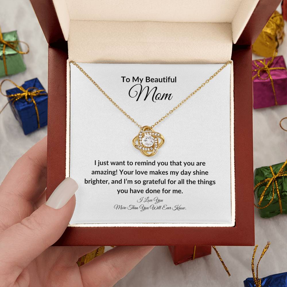 To My Beautiful Mom | Love Knot Necklace