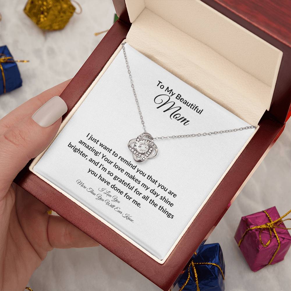 To My Beautiful Mom | Love Knot Necklace