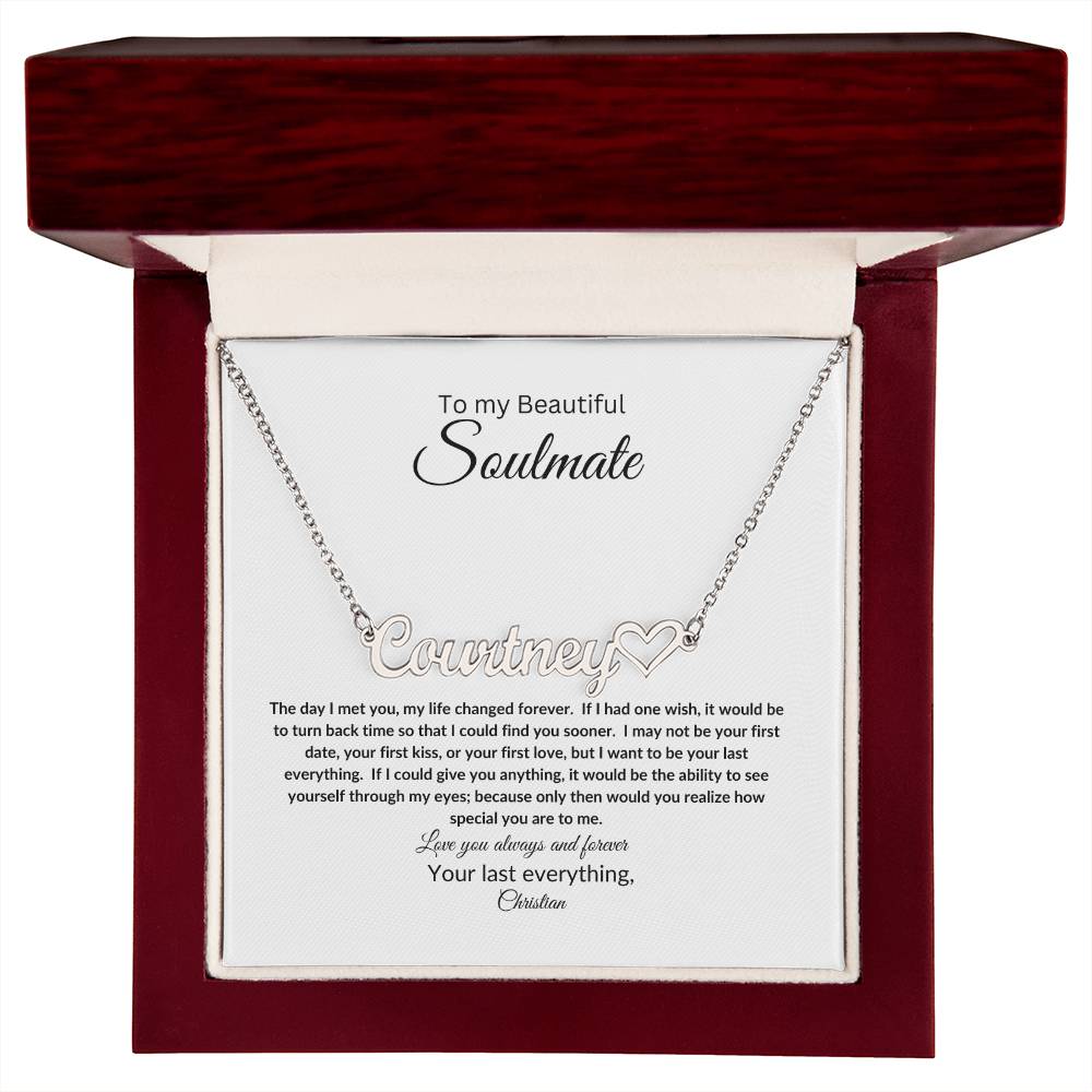 To My Soulmate | Name Necklace with Heart