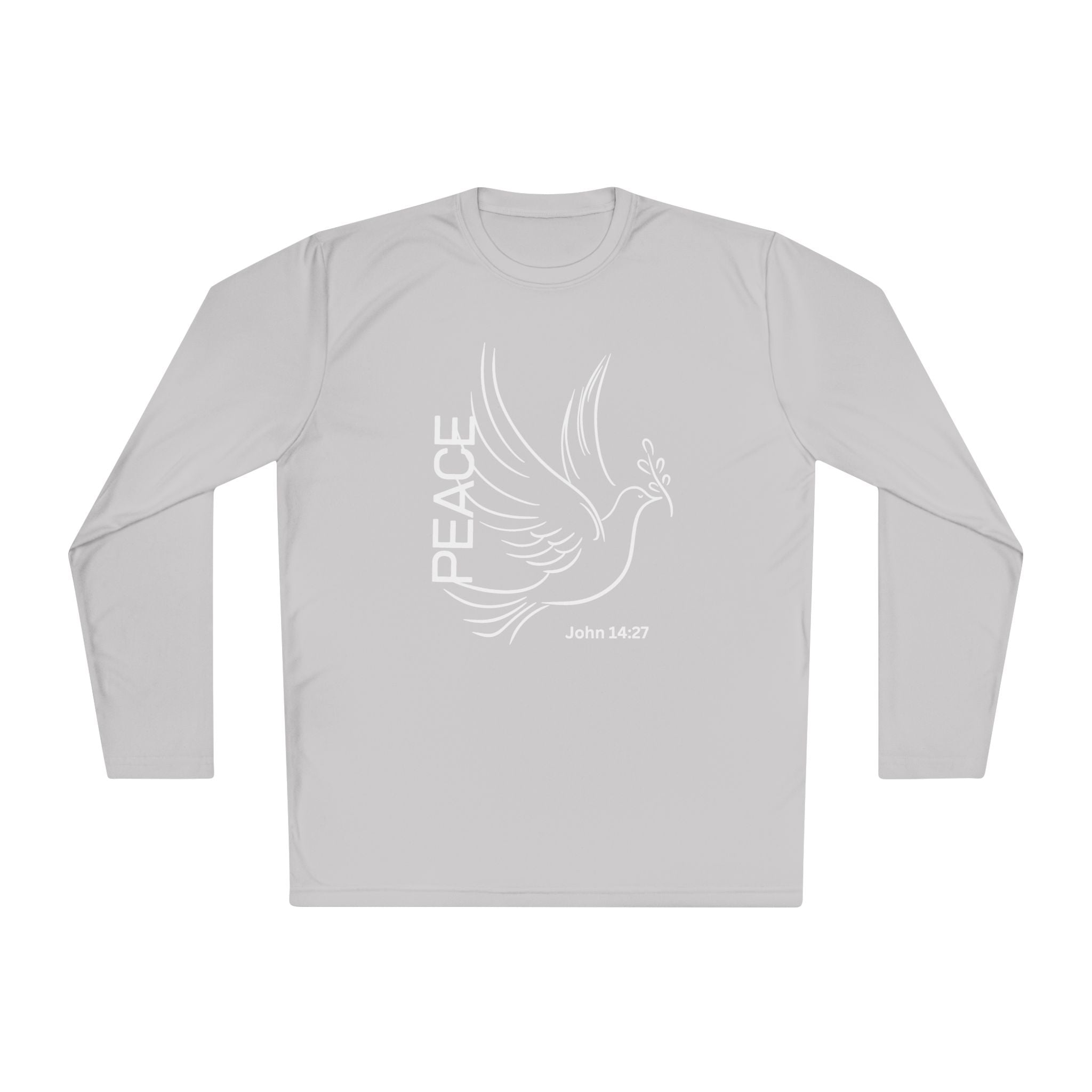 Peace Dove Long Sleeve Tee — John 14:27 Inspirational Christian Shirt