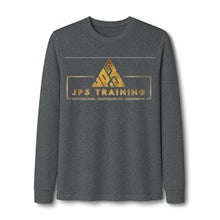 Load image into Gallery viewer, JP3 Training Long Sleeve Tee — Gold Logo Athletic Shirt