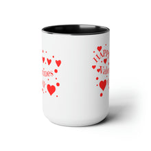 Load image into Gallery viewer, Happy Valentines Day Two-Tone Coffee Mugs, 15oz