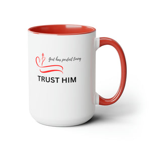 Trust Him Two-Tone Coffee Mugs, 15oz