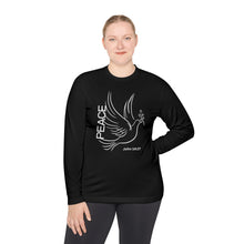 Load image into Gallery viewer, Peace Dove Long Sleeve Tee — John 14:27 Inspirational Christian Shirt