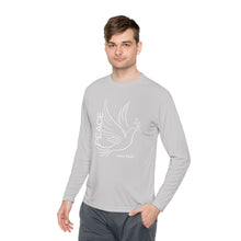 Load image into Gallery viewer, Peace Dove Long Sleeve Tee — John 14:27 Inspirational Christian Shirt