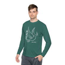 Load image into Gallery viewer, Peace Dove Long Sleeve Tee — John 14:27 Inspirational Christian Shirt