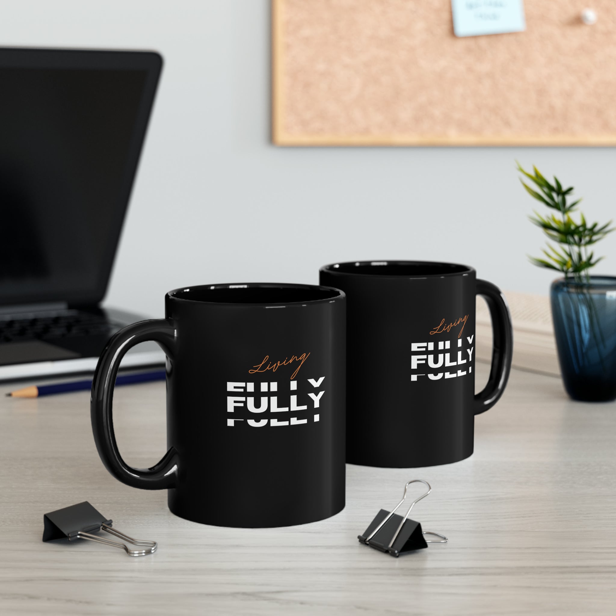 Living Fully Black Mug (11oz)