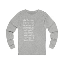 Load image into Gallery viewer, The Peace of God Unisex Jersey Long Sleeve Tee