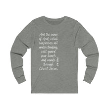 Load image into Gallery viewer, The Peace of God Unisex Jersey Long Sleeve Tee