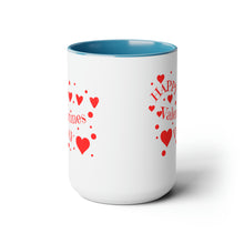 Load image into Gallery viewer, Happy Valentines Day Two-Tone Coffee Mugs, 15oz