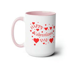 Load image into Gallery viewer, Happy Valentines Day Two-Tone Coffee Mugs, 15oz