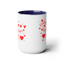 Load image into Gallery viewer, Happy Valentines Day Two-Tone Coffee Mugs, 15oz