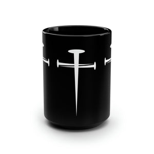 Nail Cross Black Mug, 15oz