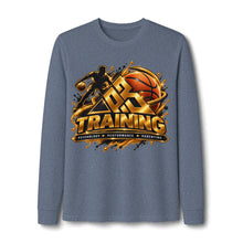 Load image into Gallery viewer, Basketball Training Long Sleeve Tee – 'Be Training' Performance Graphic