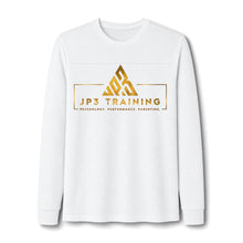 Load image into Gallery viewer, JP3 Training Long Sleeve Tee — Gold Logo Athletic Shirt