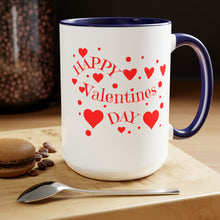 Load image into Gallery viewer, Happy Valentines Day Two-Tone Coffee Mugs, 15oz