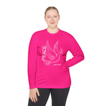 Load image into Gallery viewer, Peace Dove Long Sleeve Tee — John 14:27 Inspirational Christian Shirt