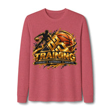 Load image into Gallery viewer, Basketball Training Long Sleeve Tee – 'Be Training' Performance Graphic