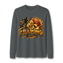 Load image into Gallery viewer, Basketball Training Long Sleeve Tee – 'Be Training' Performance Graphic