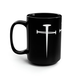 Nail Cross Black Mug, 15oz