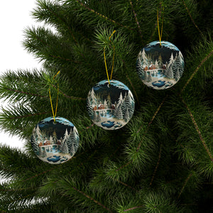 Christmas Ornaments - Snow and Trees Ceramic Ornaments (1pc, 3pcs, 5pcs, 10pcs)