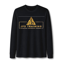 Load image into Gallery viewer, JP3 Training Long Sleeve Tee — Gold Logo Athletic Shirt