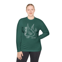 Load image into Gallery viewer, Peace Dove Long Sleeve Tee — John 14:27 Inspirational Christian Shirt
