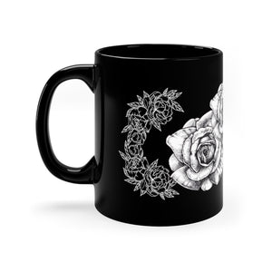 Roses 11oz Black Mug