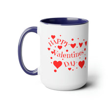 Load image into Gallery viewer, Happy Valentines Day Two-Tone Coffee Mugs, 15oz