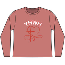 Load image into Gallery viewer, YHWH Heart Long Sleeve Tee — Christian Faith Top
