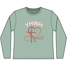 Load image into Gallery viewer, YHWH Heart Long Sleeve Tee — Christian Faith Top