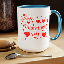 Load image into Gallery viewer, Happy Valentines Day Two-Tone Coffee Mugs, 15oz