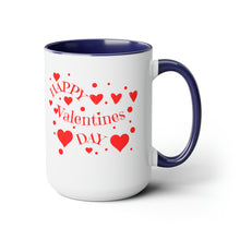 Load image into Gallery viewer, Happy Valentines Day Two-Tone Coffee Mugs, 15oz