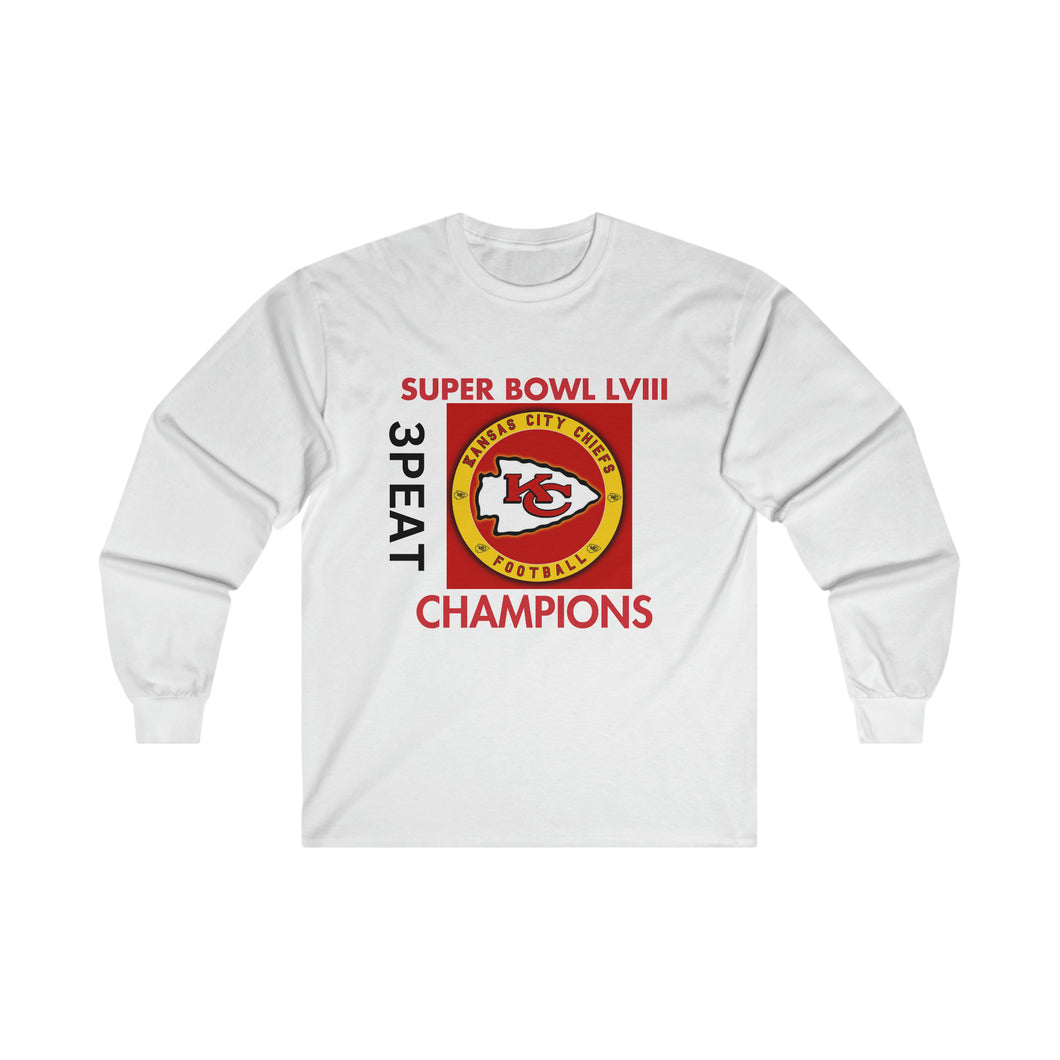 3PEAT SUPER BOWL Unisex Ultra Cotton Long Sleeve Tee