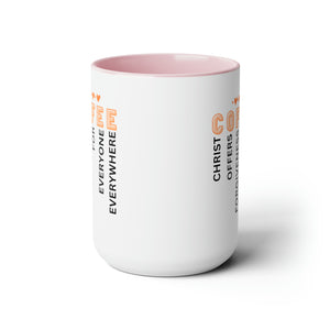 C O F F E E Two-Tone Coffee Mugs, 15oz