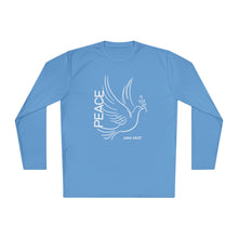Load image into Gallery viewer, Peace Dove Long Sleeve Tee — John 14:27 Inspirational Christian Shirt