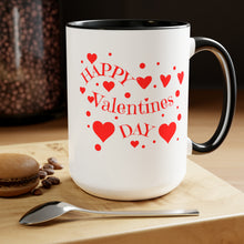 Load image into Gallery viewer, Happy Valentines Day Two-Tone Coffee Mugs, 15oz