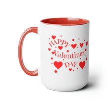 Load image into Gallery viewer, Happy Valentines Day Two-Tone Coffee Mugs, 15oz