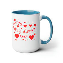 Load image into Gallery viewer, Happy Valentines Day Two-Tone Coffee Mugs, 15oz