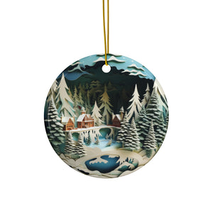 Christmas Ornaments - Snow and Trees Ceramic Ornaments (1pc, 3pcs, 5pcs, 10pcs)