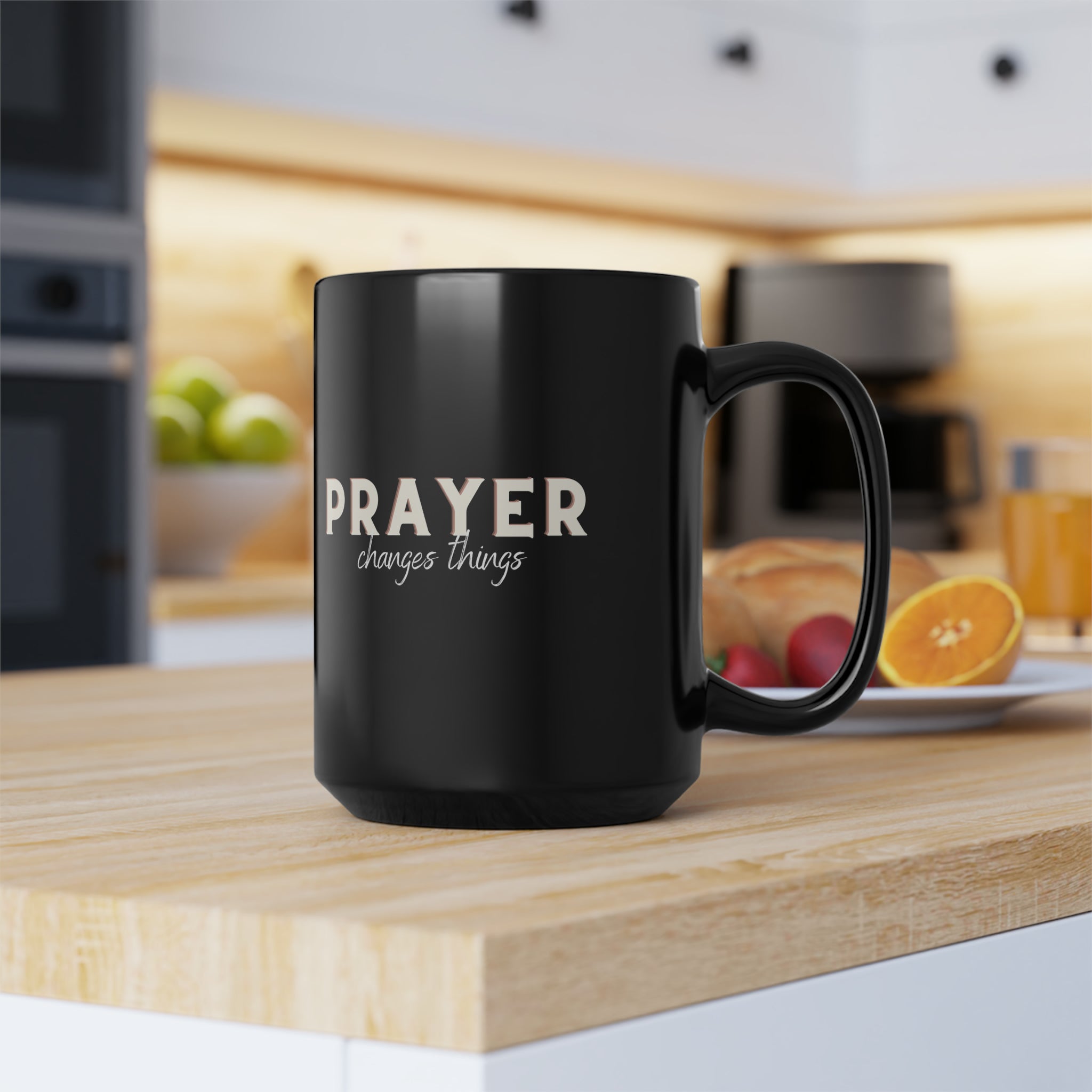 Prayer Black Mug, 15oz