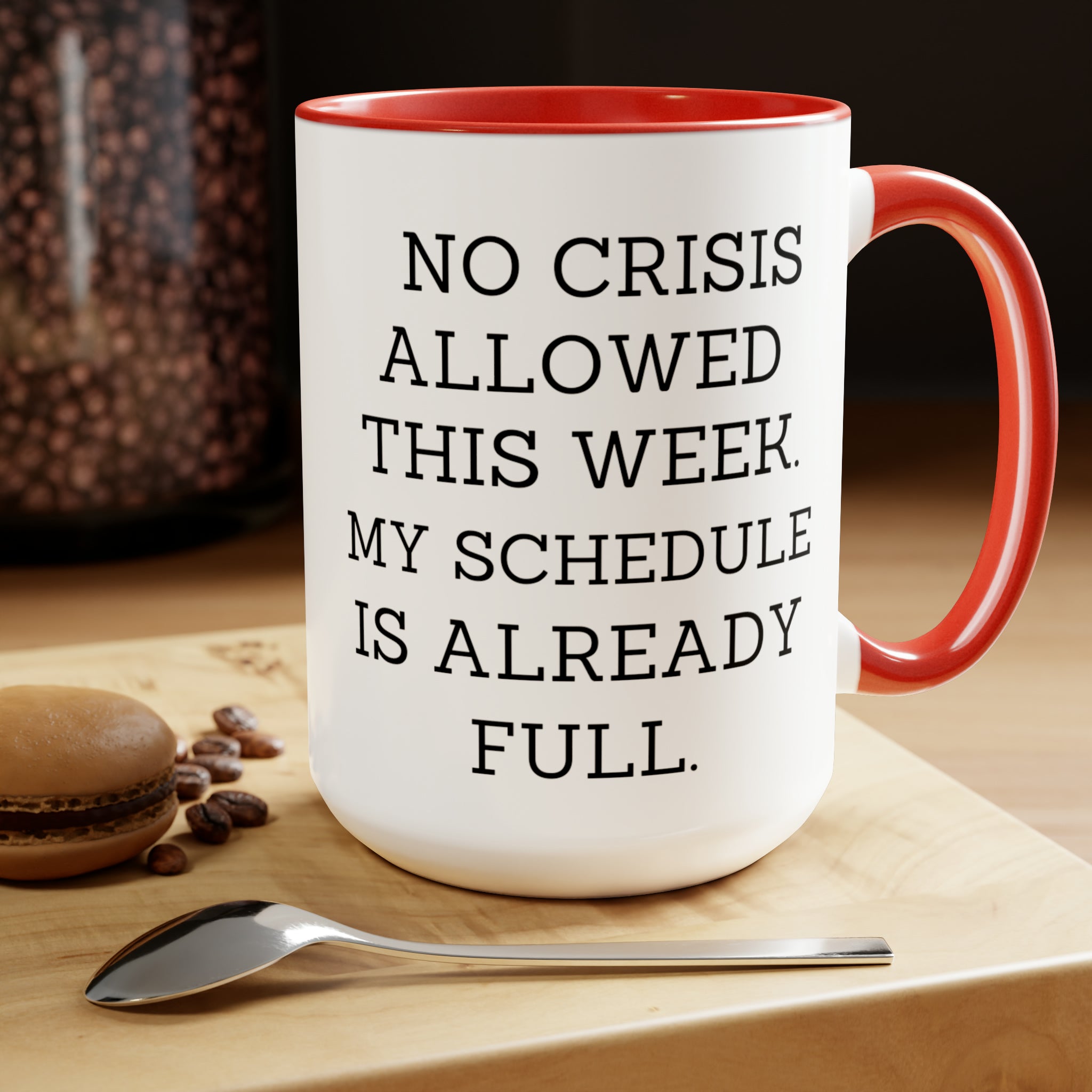 No Crisis Two-Tone Coffee Mugs, 15oz