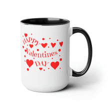 Load image into Gallery viewer, Happy Valentines Day Two-Tone Coffee Mugs, 15oz