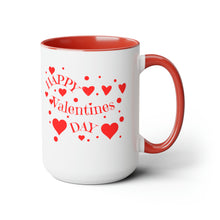 Load image into Gallery viewer, Happy Valentines Day Two-Tone Coffee Mugs, 15oz