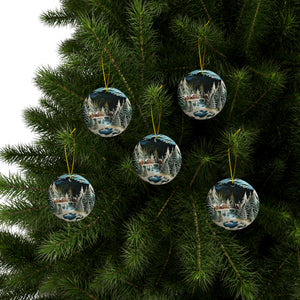 Christmas Ornaments - Snow and Trees Ceramic Ornaments (1pc, 3pcs, 5pcs, 10pcs)