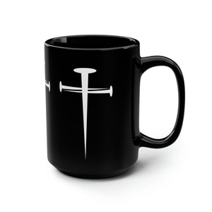 Nail Cross Black Mug, 15oz