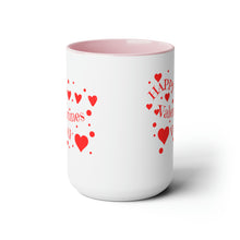 Load image into Gallery viewer, Happy Valentines Day Two-Tone Coffee Mugs, 15oz